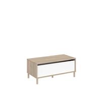 Mesa de centro elevable azzaro de salón comedor en color roble japonés y blanco 110x44x50 cm