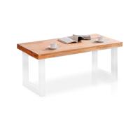 Mesa de centro elevable Loft con hueco de almacenaje roble 47,5-62x120x60 cm Adec Nordish/white oak