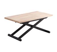 Mesa de centro elevable y extensible natural roble Nordish negro, estructura metálica, medidas 110x57x49 cm Fijalo