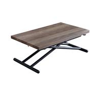 Mesa de centro elevable y extensible up down nogal negro, estructura metálica, medidas 100x57x49 cm Fijalo