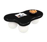 Mesa de centro estilo nubes - diseño con iluminación led, forma de nube, patas redondas, ideal para salón moderno y habitación infantil - negro y blanco