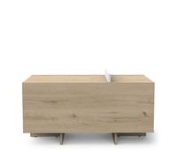 Mesa de centro fija roble y blanco clap
