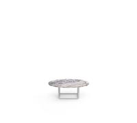 Mesa de Centro Florence de , Ø90, Mármol Blanco Viola con Marco Blanco.