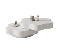Mesa de centro giratoria curva de mdf,blanco