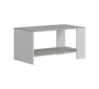 Mesa de centro mira de sala en color cemento-blanco con superficie de melamina 90x50x45.6 cm
