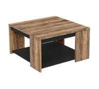 Mesa de centro mónaco roble saloon y negro estructurado 42x80 cm