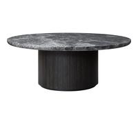 Mesa de Centro Moon Redonda Ø120 cm con Base de Madera y Tapa de Mármol Emperador Gris