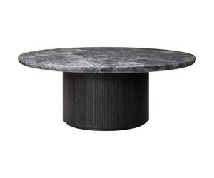 Mesa de Centro Moon Redonda Ø120 cm con Base de Madera y Tapa de Mármol Emperador Gris