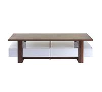 Mesa de centro/mueble de tv con cajones acabado nogal brillante 46x150x45cm 04_0005452