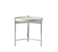 Mesa de Centro Nórdica Cálida Compose Ø50 Cromo Blanco