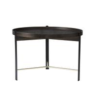 Mesa de Centro Nórdica Cálida Compose Ø70 Roble Ahumado/ Latón/ Negro