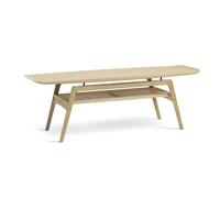 Mesa de Centro Nórdica Cálida de Estilo Tabla de Surf de Roble con Estante