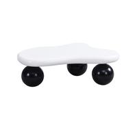 Mesa de centro nube - diseño de nubes con iluminación led, patas redondas, estilo moderno - negro+blanco