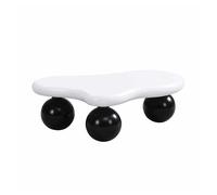 Mesa de centro nube - diseño de nubes con iluminación led, patas redondas, estilo moderno - negro+blanco