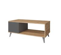 Mesa de centro odda color pizarra y naturale comedor salón estilo industrial mueble 100x42x50 cm 42 cm