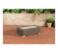 Mesa de centro para jardín o terraza CLP, estilo ratán sintético, Madeira, 110 x 60 cm, color gris jaspeado