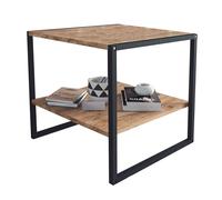 Mesa de centro para salón rus con base inferior negro y roble safir 50 cm