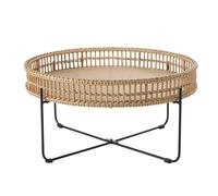 Mesa de centro redonda de exterior de resina imitación a mimbre D.85 cm