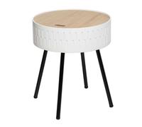 Mesa de centro shiro con tapa redonda blanco y roble 39 cm 46 cm