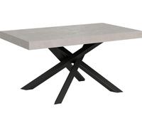 Mesa de centro Volantis en cachemira, extensible, con dimensiones de 160/264 x 90 cm y patas en color antracita
