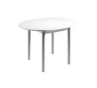 Mesa de cocina circular extensible - modelo agos - sobre mdf - patas metal plata