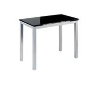 Mesa de Cocina Extensible en Cristal Templado Negro - Modelo Londres - Medidas 95 x 55/95 x 95 cm - Marca Momma Home