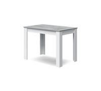 Habitdesign - Mesa Auxiliar Fija, Mesa para Comedor o Cocina, hasta 4 Comensales, Color Blanco Artik y Gris Cemento, 108,5x67x78 cm - Modelo Cloe