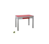 Mesa de cocina rectangular extensible - modelo tetra - sobre cristal + mdf gris - patas metal
