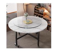 Mesa de cocina redonda con ruedas, mesa de comedor plegable extensible para el hogar y el restaurante, 120 cm, diseño de ahorro de espacio, solución de comedor versátil