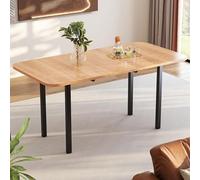 Mesa de comedor 120/160L x 80B x 75H cm, mesa de comedor extensible, mesa de cocina moderna con estructura de aleación de alta resistencia, ideal para salones y comedores, para 4-6 personas, color mad