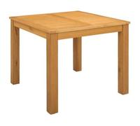 vidaXL Mesa de comedor, 90 x 90 x 75 cm, madera maciza de roble, color natural, cuadrada