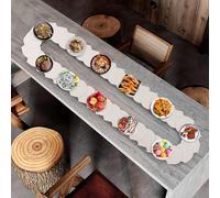 Mesa de comedor ajustable giratoria manual de 360°,Mesa de comedor ovalada con plato giratorio,Longitud ajustable del plato giratorio 80-200 cm,para decoración de fiestas,White-100cm/3.3ft