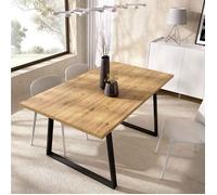 Mesa De Comedor Aran Extensible Nordic/negro 75x120-160x90 Cm