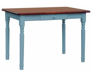 Mesa de comedor azul con cajón Mesa de cocina Mesa MADERA DE PINO Estilo...