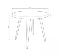Mesa redonda fija Berg Honey oak - black