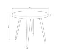 Mesa de comedor Berg diseño fijo Ø100x76 cm Adec Nordish/black oak 76.00
