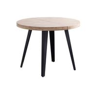 Mesa de comedor Berg extensible diseño redondo 76x120-160-200x120 cm Adec Nordish oak/black 76.00
