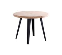Mesa de comedor Berg extensible diseño redondo roble nordish/negro 76x80-120-160x80 cm Adec Nordish oak/black 76.00