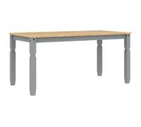 Mesa De Comedor Corona Madera Maciza De Pino Gris 160x80x75 Cm Vidaxl