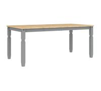 Mesa De Comedor Corona Madera Maciza De Pino Gris 180x90x75 Cm Vidaxl