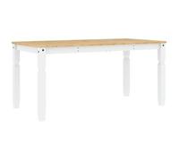Mesa De Comedor Corona Madera Maciza Pino Blanco 160x80x75 Cm Vidaxl
