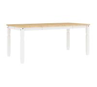 Mesa De Comedor Corona Madera Maciza Pino Blanco 180x90x75 Cm Vidaxl