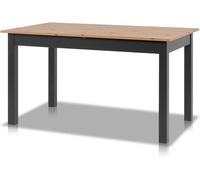 Mesa de comedor de 120 x 70 cm, roble macizo. Mesa de cocina extensible hasta 160 cm