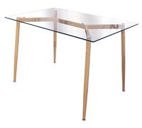 Mesa de comedor de cristal rectangular de 75x75xx115cm