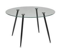 Mesa De Comedor De Cristal Templado Ostras 4 Plazas D120cm - Atmosphera Createur D'interieur