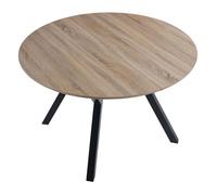 Mesa de comedor delta extensible forma circular oak/negro 75x120-160x120 cm adec