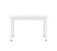 Mesa de comedor den haag para 4 personas mdf acero 120 x 60 x 75 cm - blanco [en.casa]