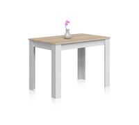 Mesa de comedor dina blanco artik (blanco mate) - roble canadian 109 x 78 x cm