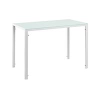 Mesa de comedor elegante con tablero de vidrio 105cm x 60cm x 75cm Blanca