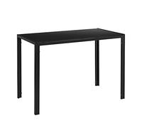 Mesa de comedor elegante con tablero de vidrio 105cm x 60cm x 75cm Negra